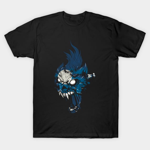 Blue Werewolf T-Shirt by positivedesigners